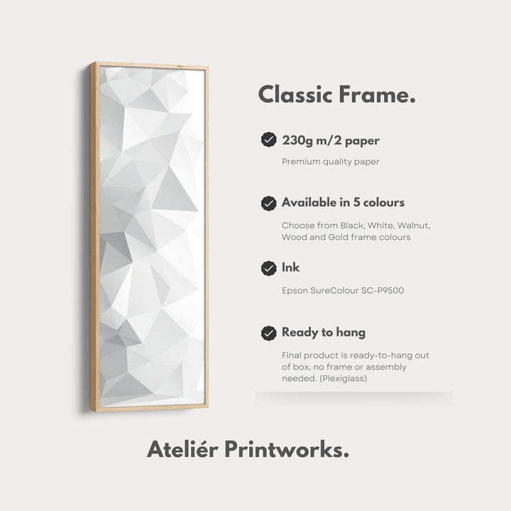 Abstract Black Stripes Vertical Framed Canvas Wall Art for Bedroom or Entryway - Atelier Printworks