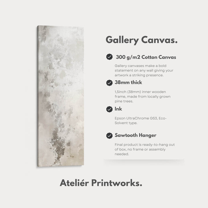 Large Long Narrow Canvas Wall Art - Beige & Grey - Atelier Printworks