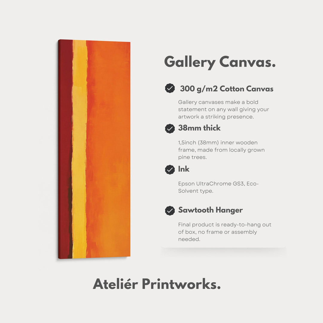 Orange Abstract Long Vertical Large Canvas Wall Decor - Atelier Printworks