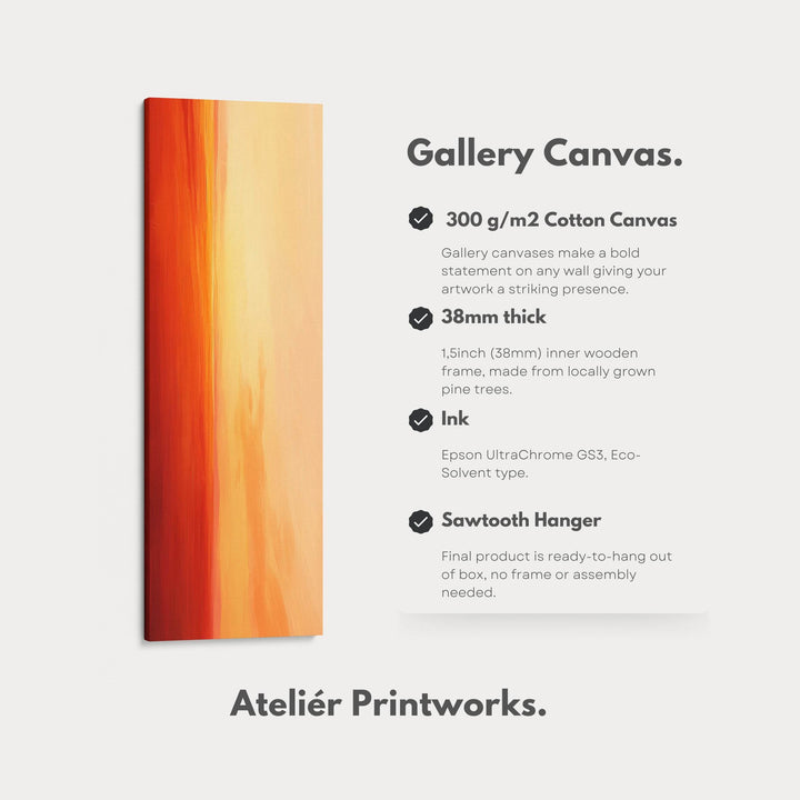 Red & Orange Abstract Skinny Tall Vertical Large Canvas Wall Art - Atelier Printworks