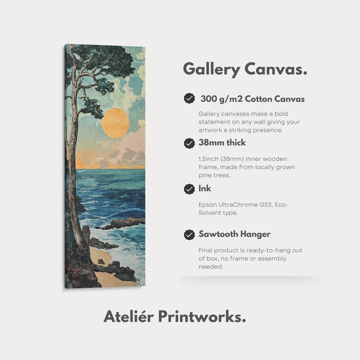 Coastal Big Framed Pictures Tall Narrow Vertical Wall Art - Atelier Printworks