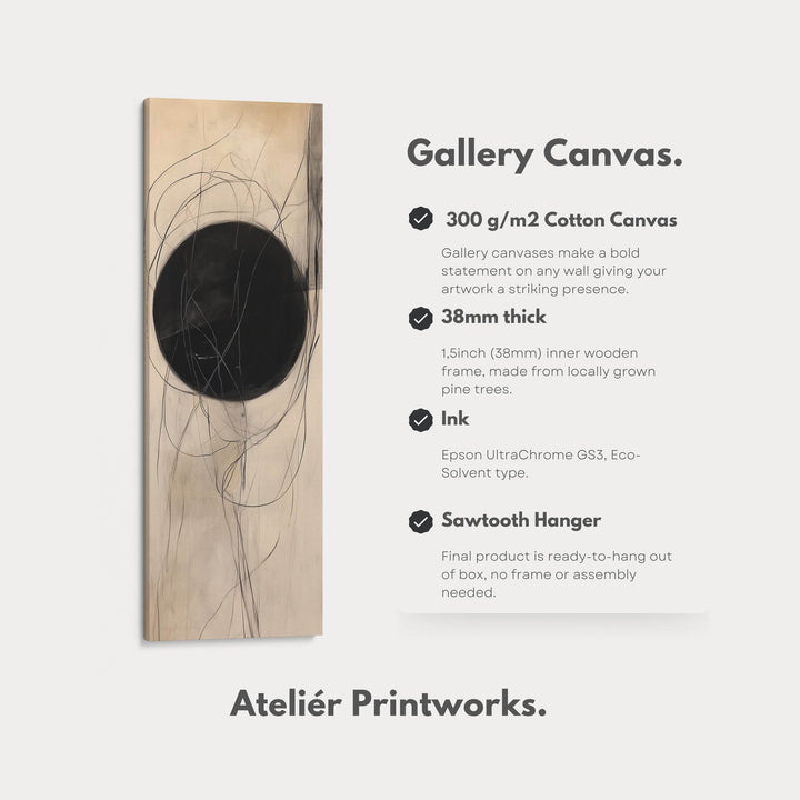 Minimalist Abstract Vertical Thin Large Wall Art Canvas - Atelier Printworks