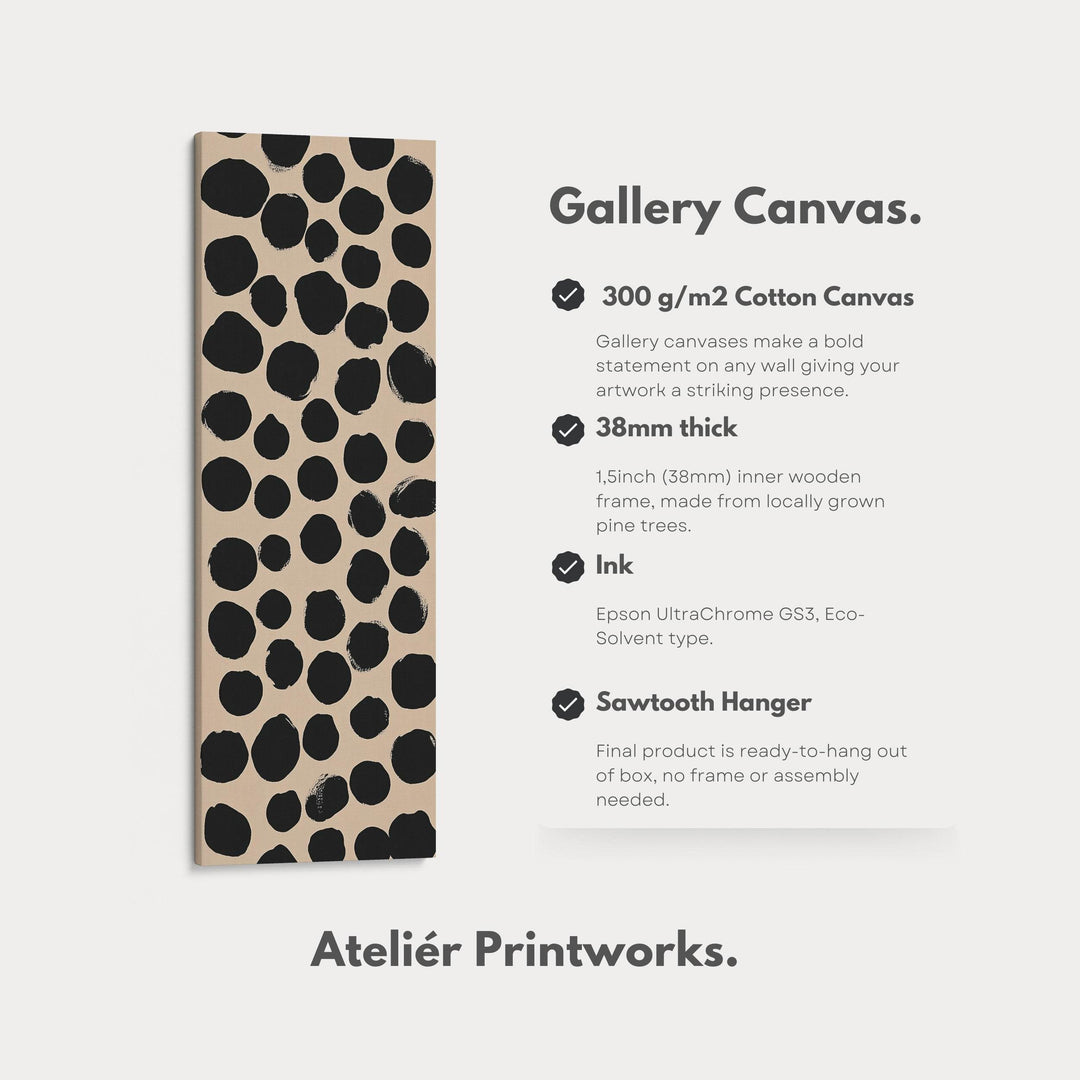 Minimalist Black Dots Large Canvas Wall Art Vertical Wall Decor - Atelier Printworks