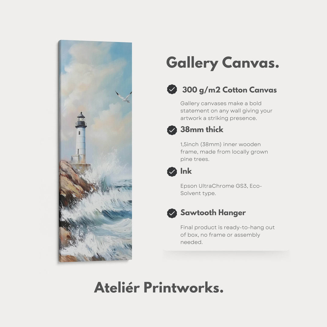 Long Vertical Wall Art - Lighthouse Big Large Picture Decor - Atelier Printworks