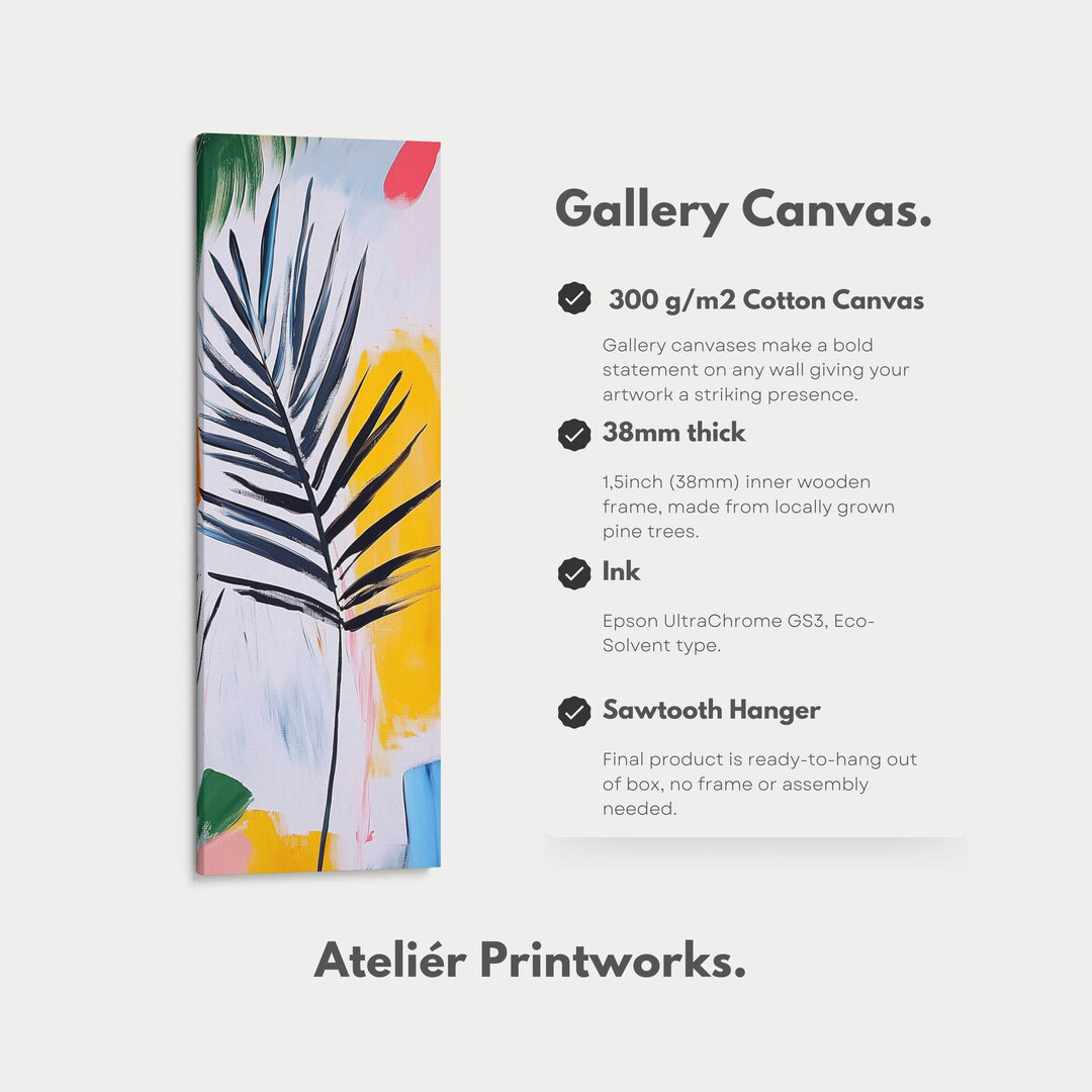 Abstract Leaf Vertical Wall Art - Tall Long Narrow Vertical Wall Decor - Atelier Printworks