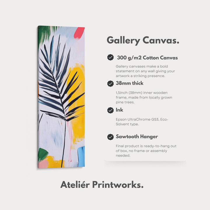 Abstract Leaf Vertical Wall Art - Tall Long Narrow Vertical Wall Decor - Atelier Printworks