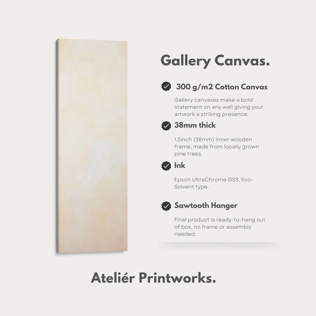 Beige Abstract Vertical Wall Art - Tall Long Narrow Vertical Wall Decor - Atelier Printworks