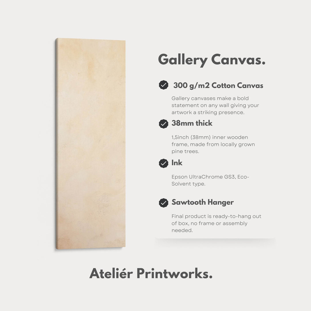 Vertical Wall Art Abstract Beige - Tall Long Narrow Vertical Wall Decor - Atelier Printworks