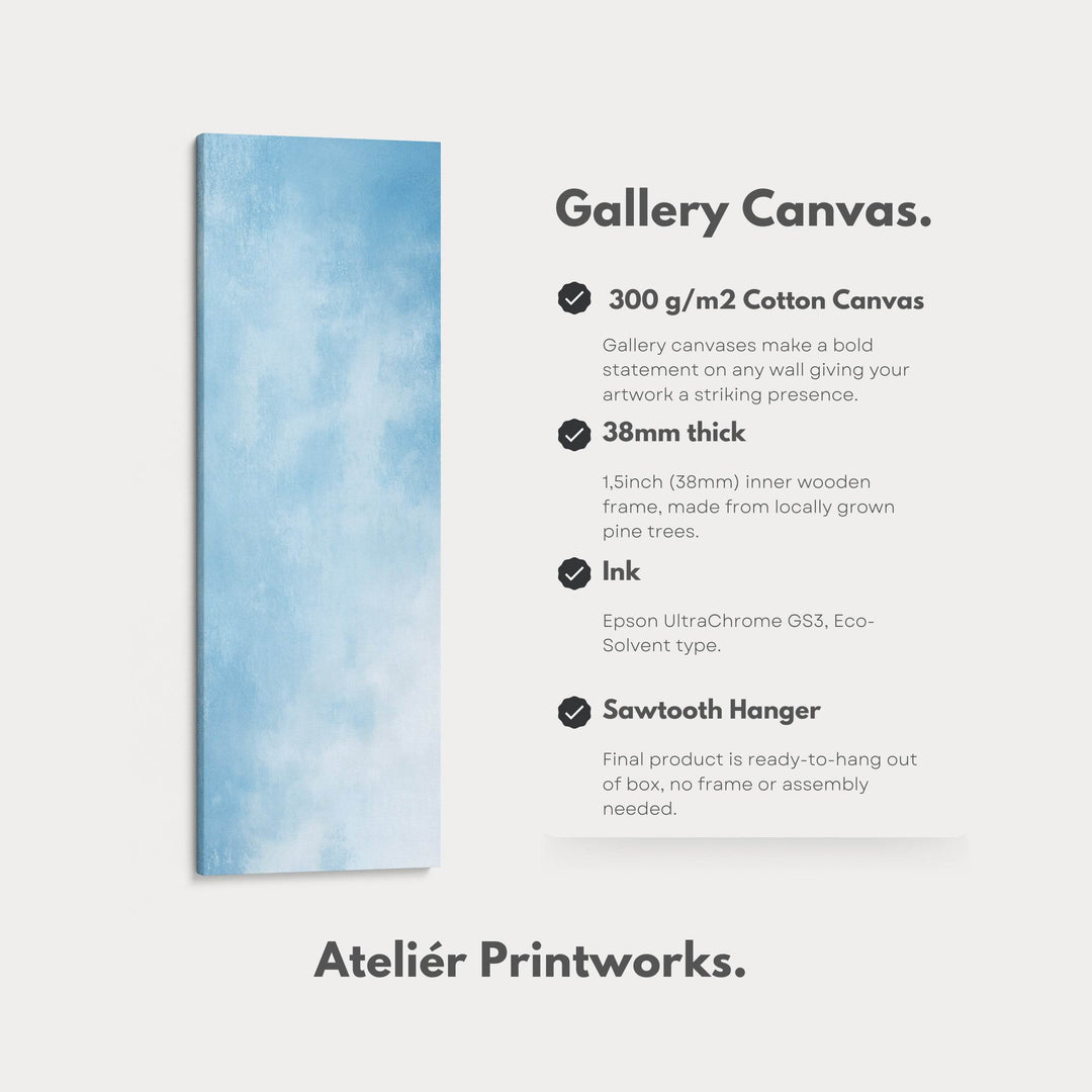 Light Blue Abstract Bedroom Decor Vertical Wall Art - Tall Long Narrow Vertical - Atelier Printworks