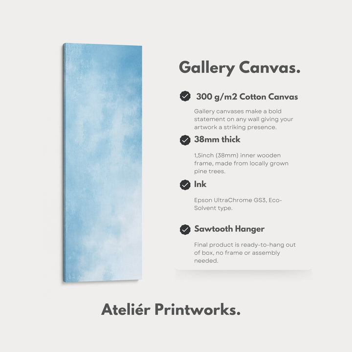 Light Blue Abstract Bedroom Decor Vertical Wall Art - Tall Long Narrow Vertical - Atelier Printworks