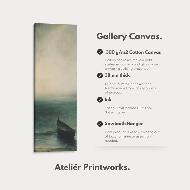 Vintage Ocean Framed Vertical Long Canvas Wall Art Prints for bedroom - Atelier Printworks