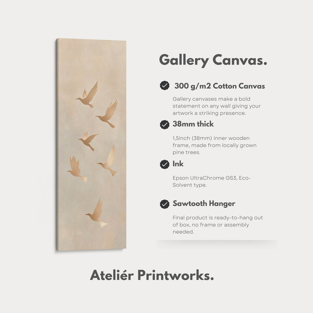 Beige & Gold Neutral Framed Canvas Wall Art For Living Room - Atelier Printworks