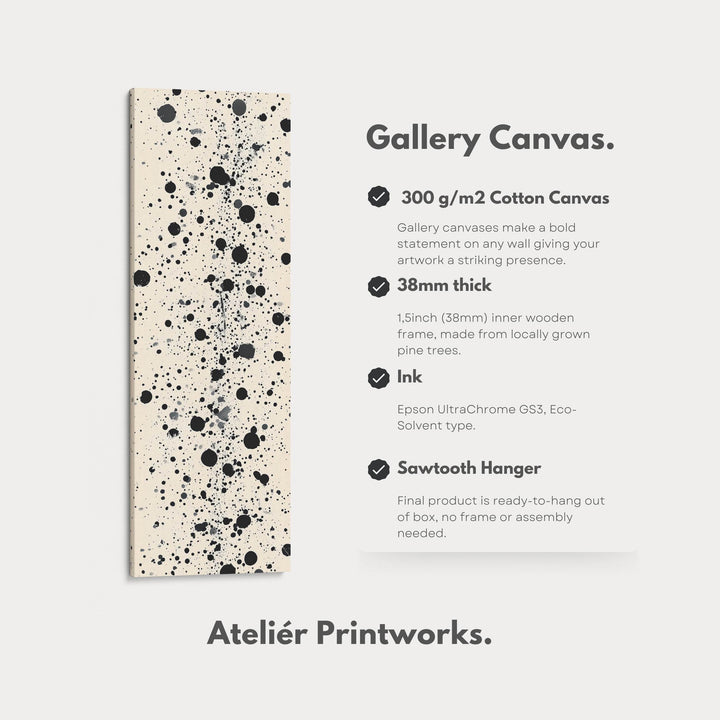 Abstract Dots Tall Vertical Large Framed Canvas - Atelier Printworks