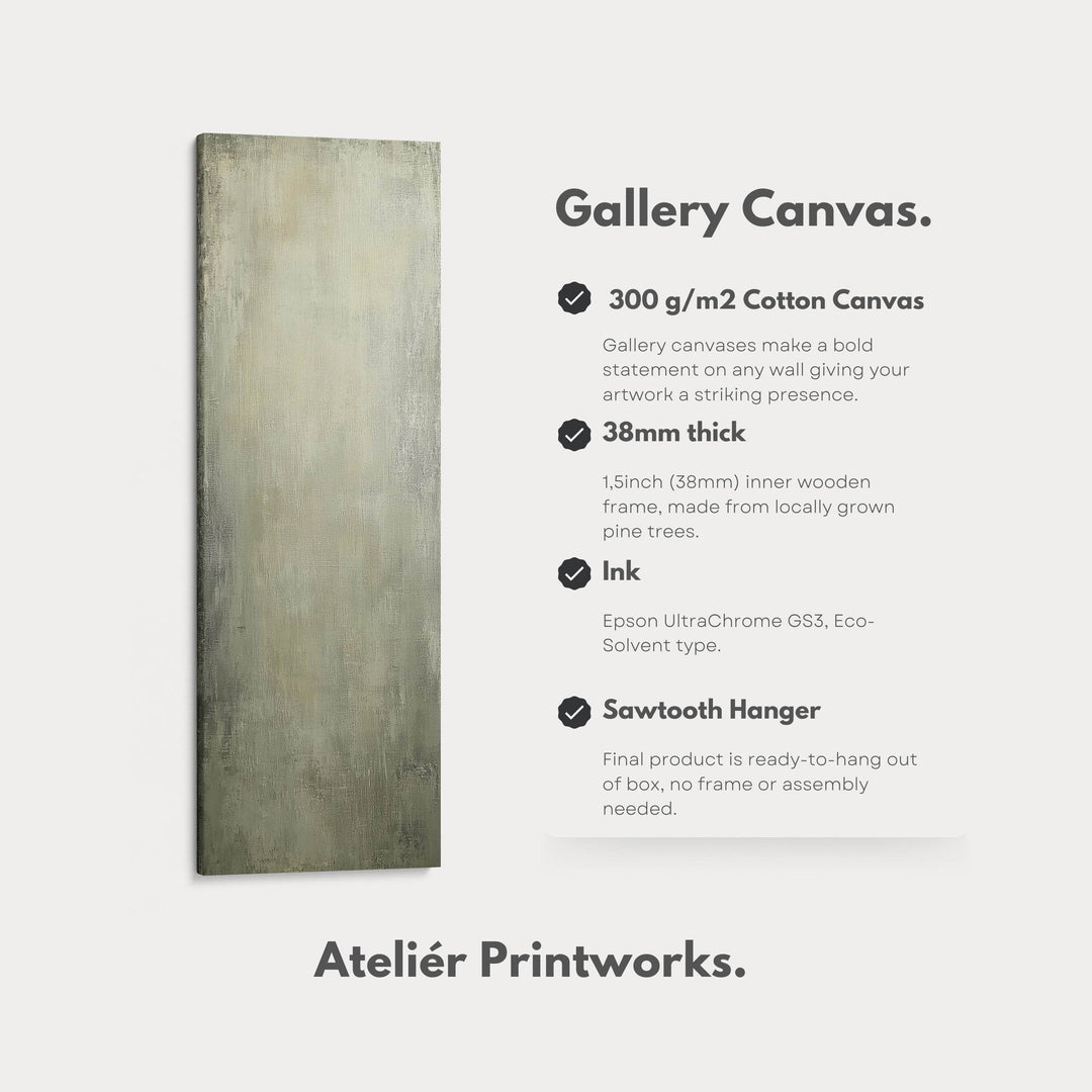 Abstract Rustic Green Long Living Room Framed Canvas Wall Decor - Atelier Printworks