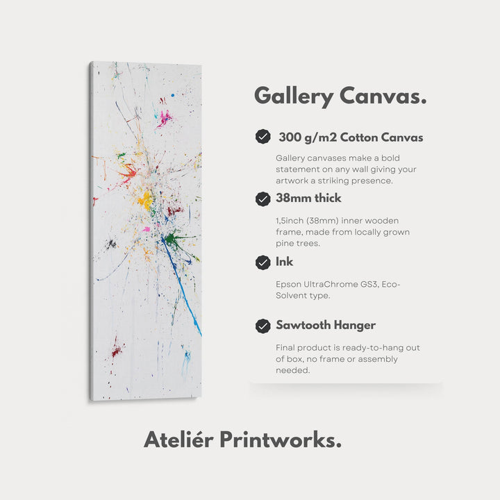 Hall Way Abstract Paint Splash Large Vertical Long Skinny Wall Art - Atelier Printworks