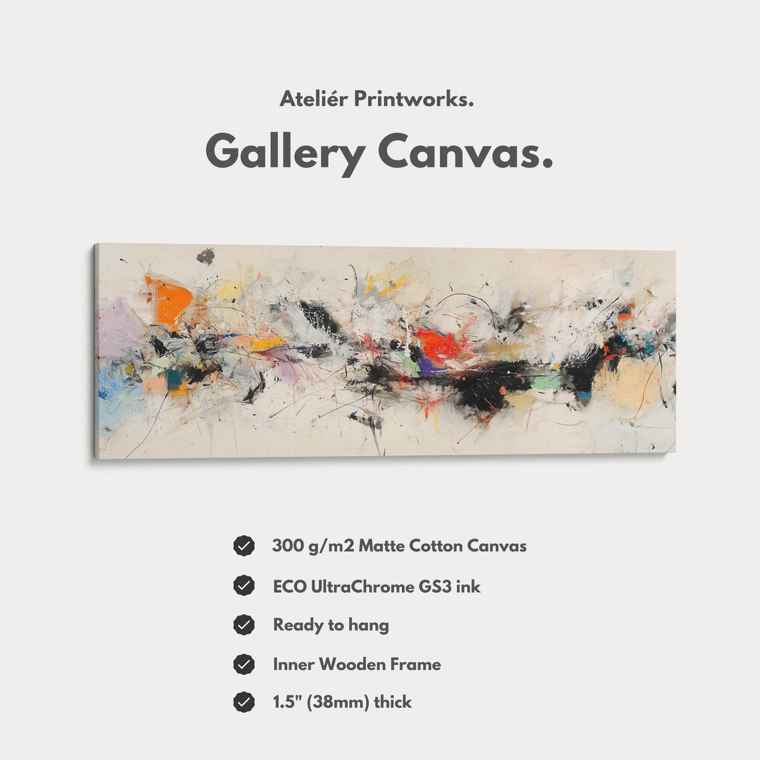 Abstract Expressionist Horizontal Long Wall Art - Atelier Printworks