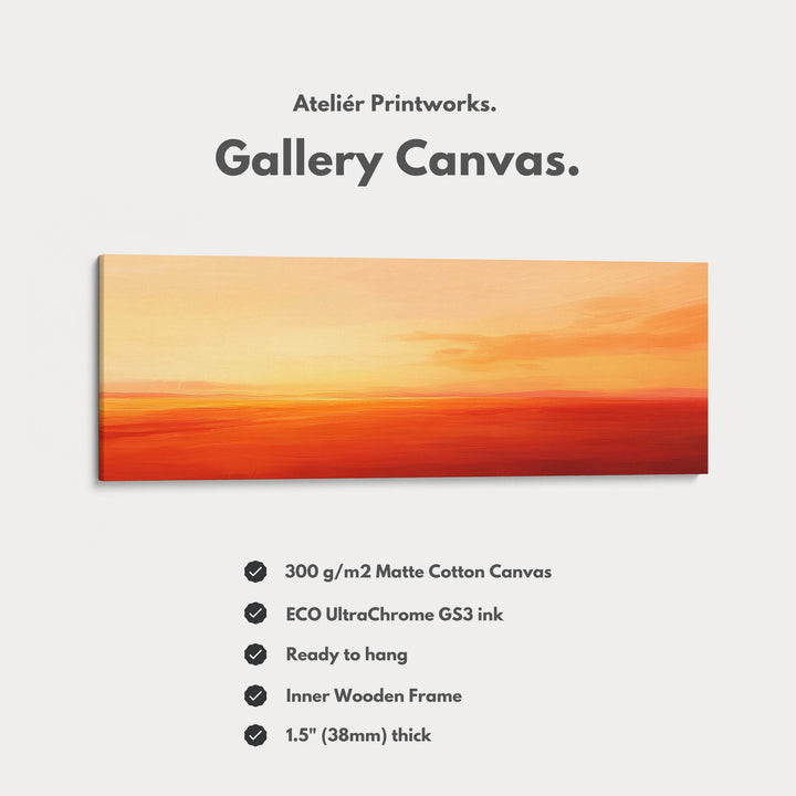 Large Canvas Decor Horizontal Long Wall Art Minimalist Abstract Orange - Atelier Printworks