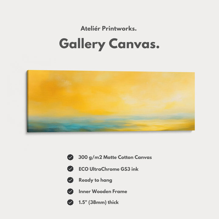 Abstract Yellow Long Narrow Horizontal Wall Art Canvas - Atelier Printworks