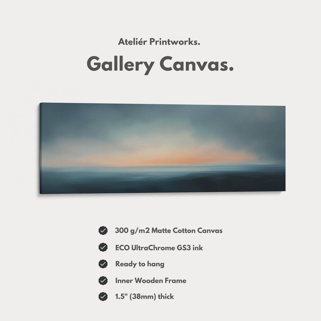 Above Bed Abstract Sunset Long Narrow Panoramic Canvas Wall Decor - Atelier Printworks