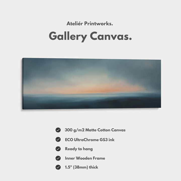 Above Bed Abstract Sunset Long Narrow Panoramic Canvas Wall Decor - Atelier Printworks