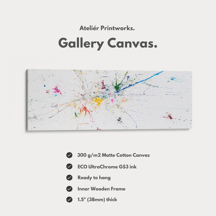 Abstract Splatter Above Bed Framed Canvas Wall Art - Atelier Printworks