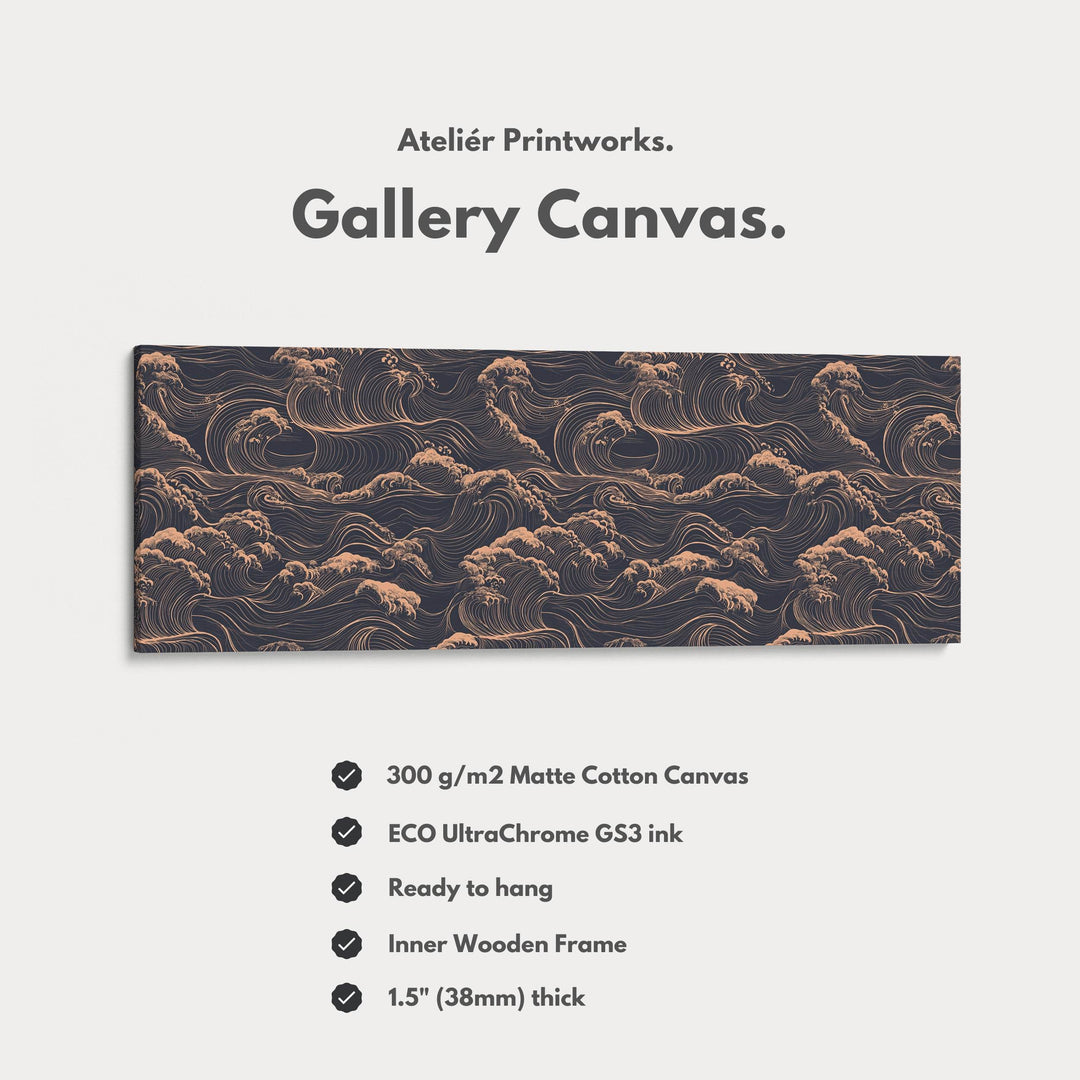 Japanese Waves Long Horizontal Wall Art - Atelier Printworks