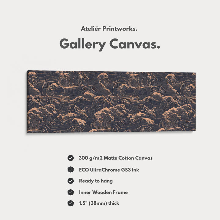 Japanese Waves Long Horizontal Wall Art - Atelier Printworks
