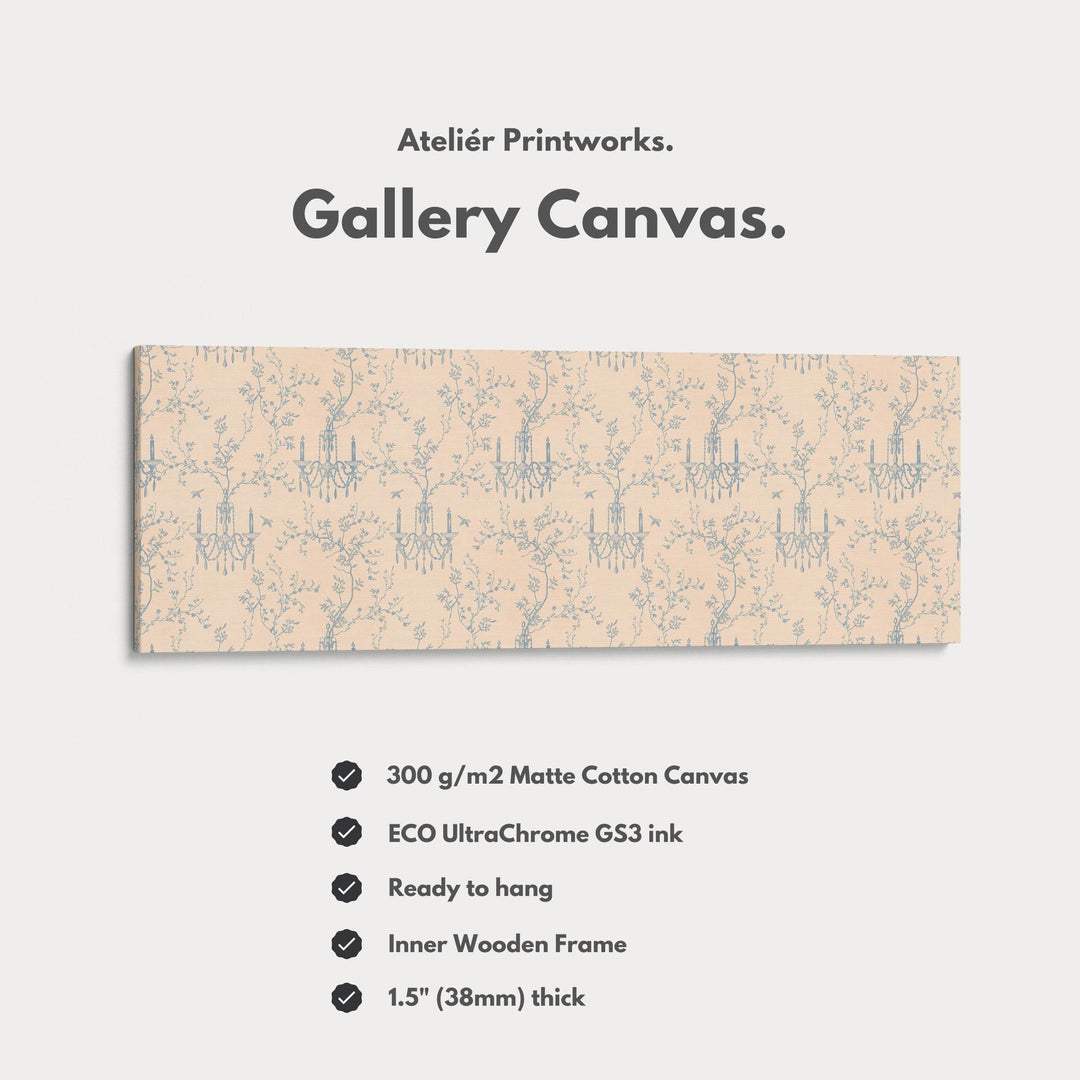 Vintage French Blue & Beige Long Narrow Wall Art - Atelier Printworks