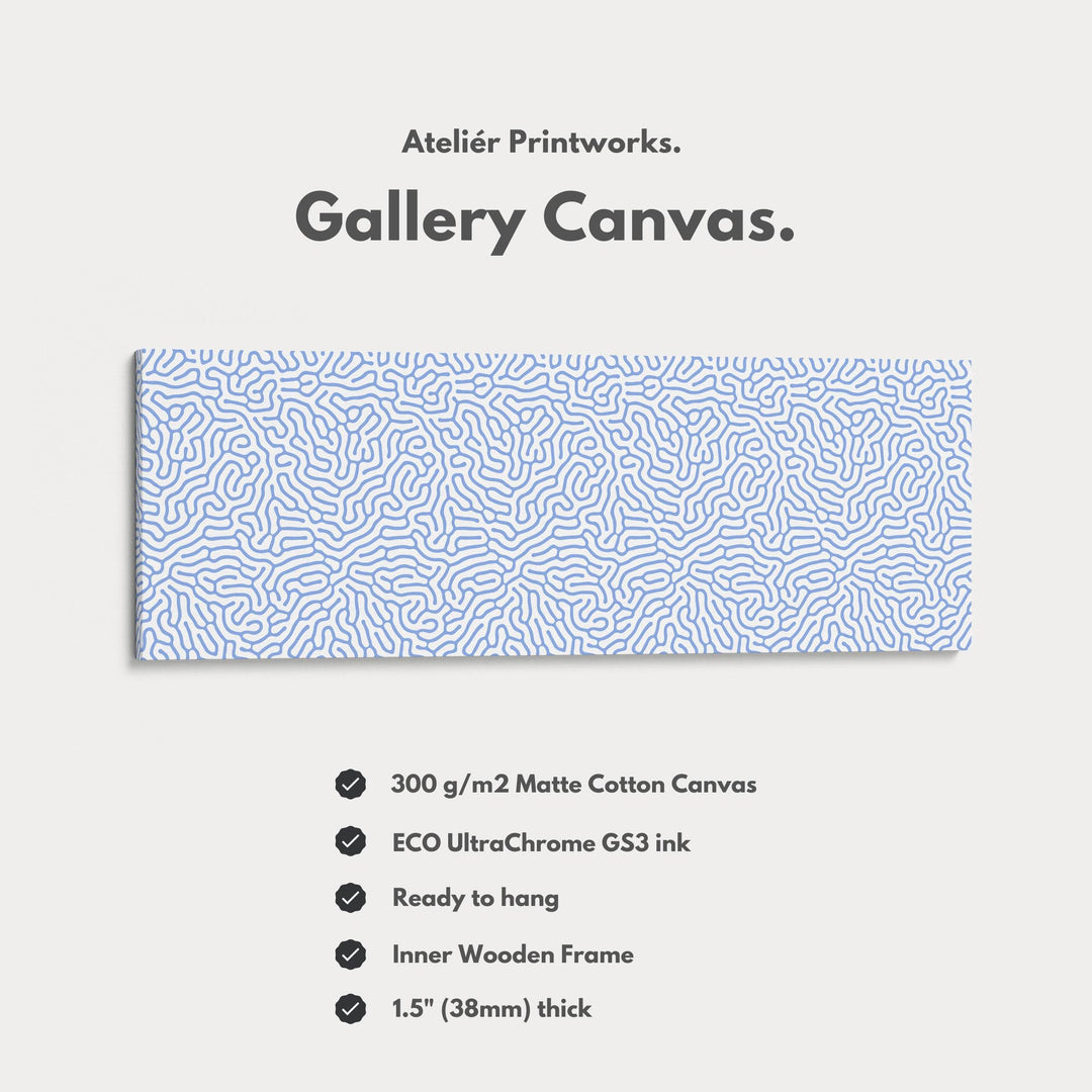 Blue & White Coral Pattern Panoramic Wall Decor - Atelier Printworks