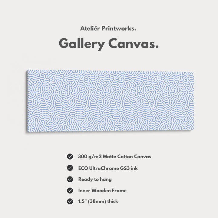 Blue & White Coral Pattern Panoramic Wall Decor - Atelier Printworks