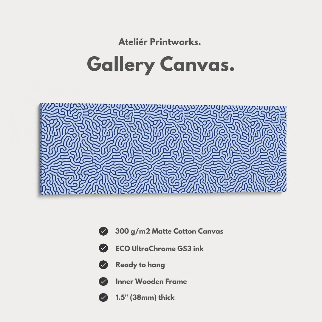 Blue Coral Pattern Panoramic Long Wall Decor - Atelier Printworks