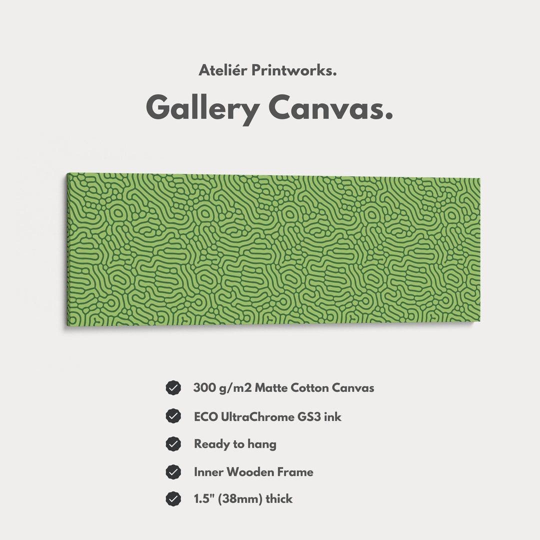Green Organic Pattern Panoramic Long Wall Decor - Atelier Printworks