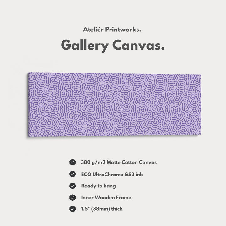 Purple Organic Pattern Horizontal Long Wall Decor - Atelier Printworks