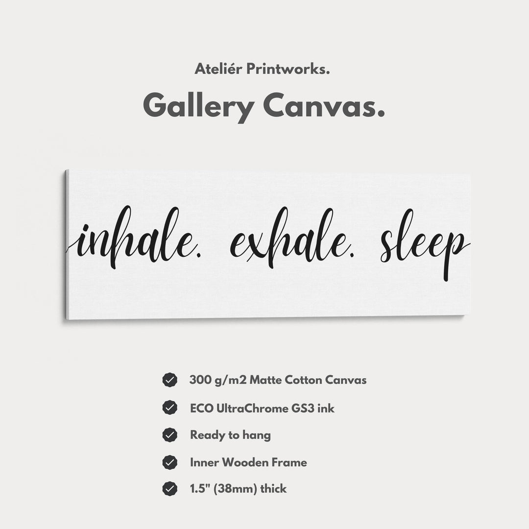 Large Above Bed Wall Decor Panoramic Art 'Inhale Exhale Sleep' - Atelier Printworks