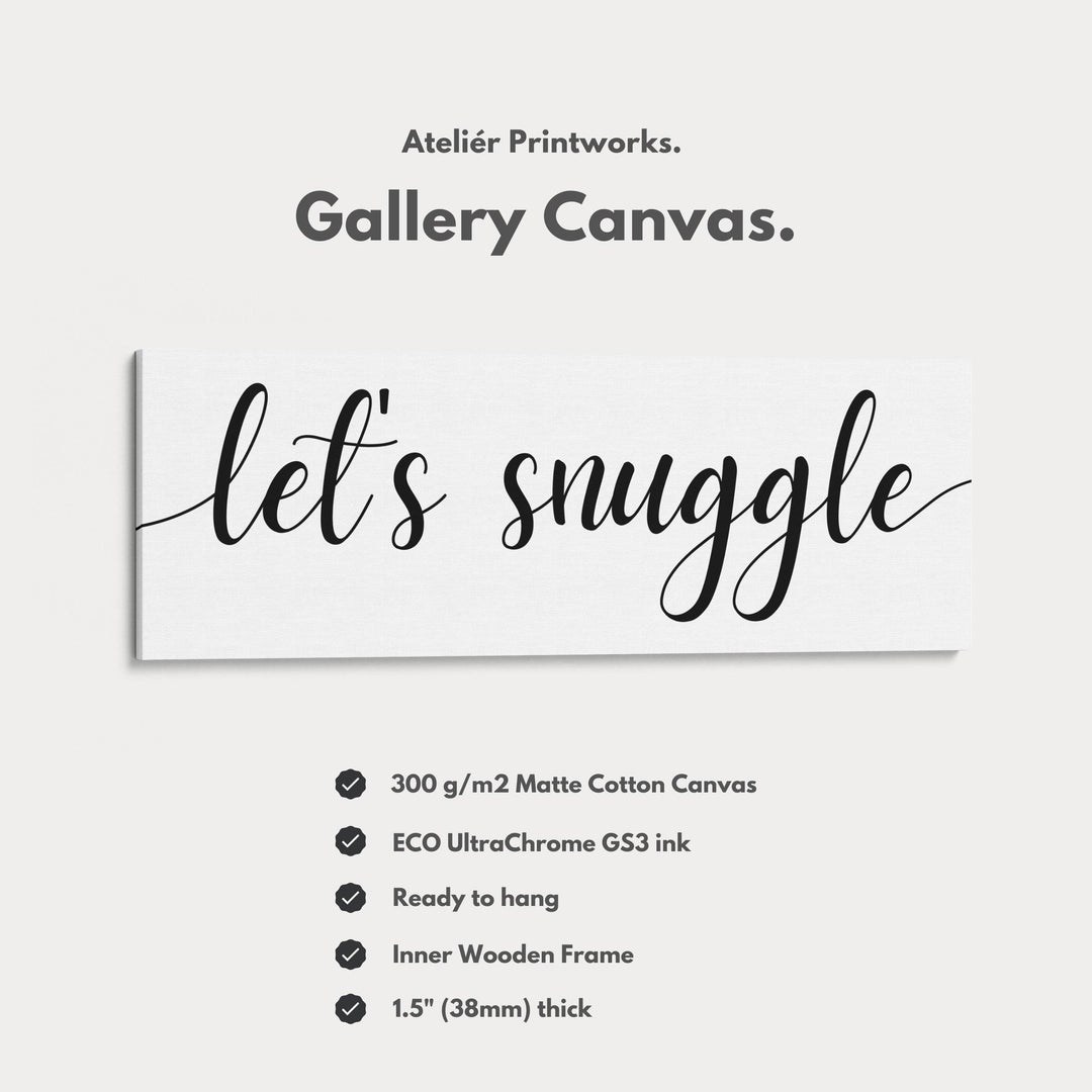 Mater Bedroom Above Bed Decor 'Let's Snuggle' - Atelier Printworks