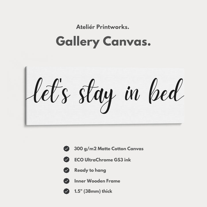 Guest Room Bedroom Above Bed Wall Art 'Let's Stay In Bed' - Atelier Printworks