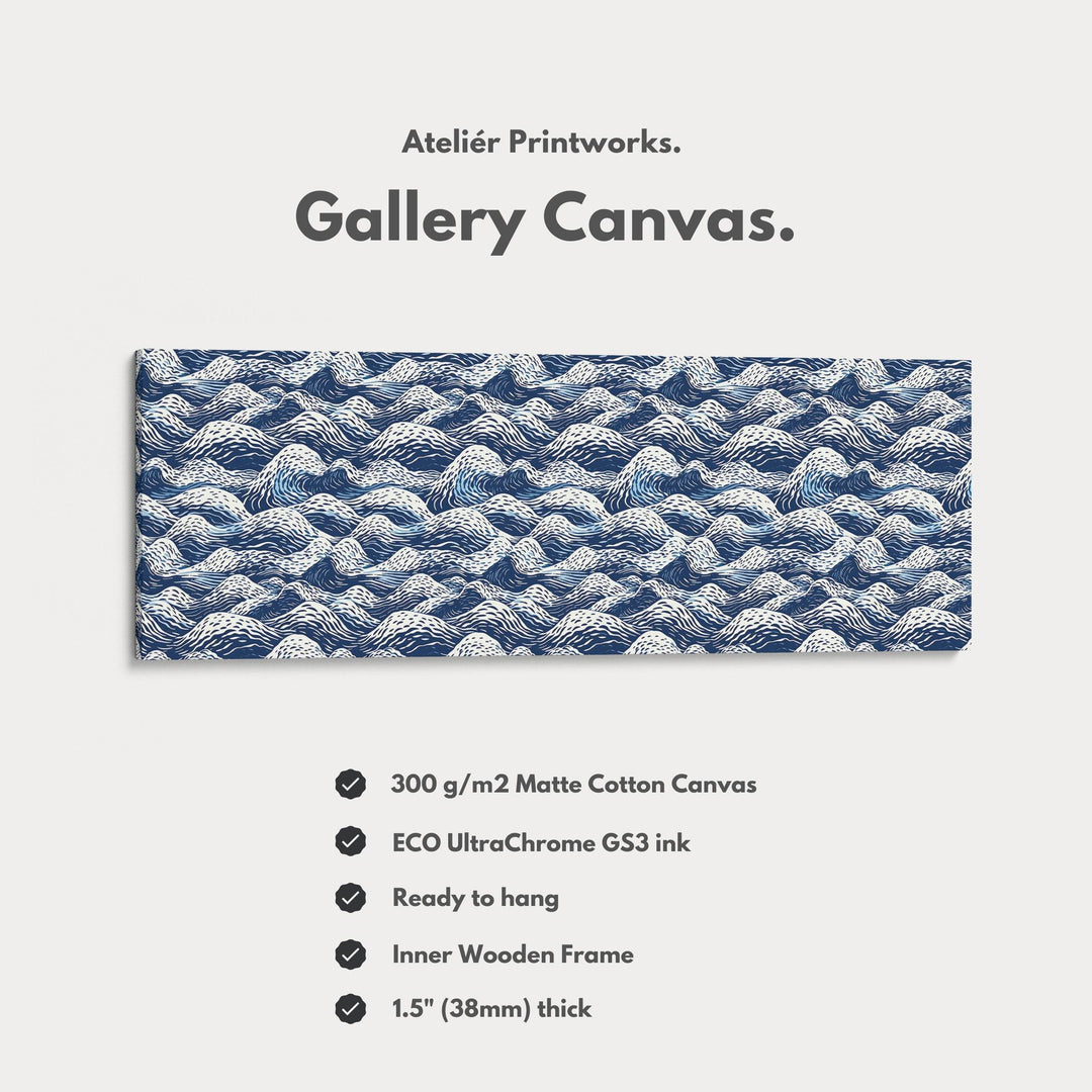 Japandi Style Wave Long Narrow Horizontal Wall Decor - Atelier Printworks