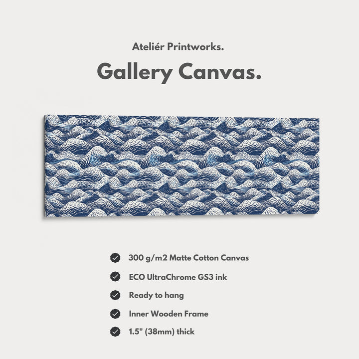 Japandi Style Wave Long Narrow Horizontal Wall Decor - Atelier Printworks