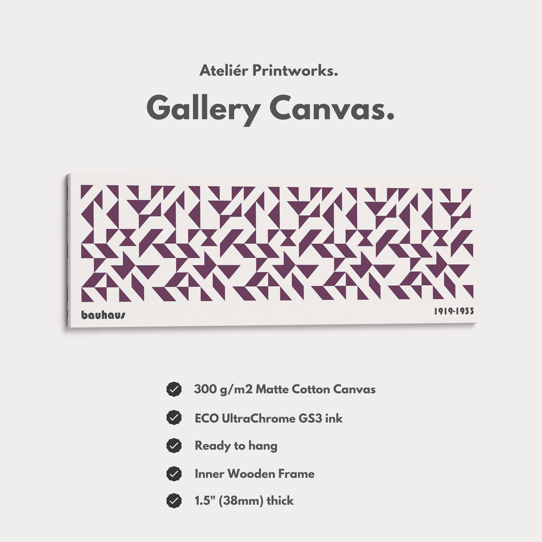 Panoramic Wall Decor Purple Bauhaus Framed Canvas - Atelier Printworks