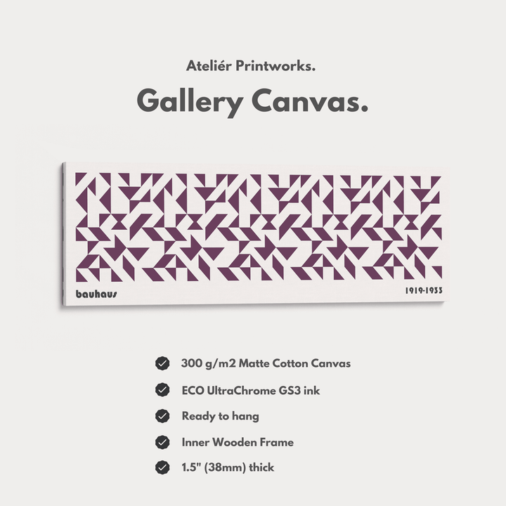 Panoramic Wall Decor Purple Bauhaus Framed Canvas - Atelier Printworks