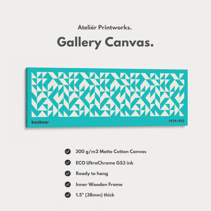 Panoramic Above Bed Wall Art Blue Bauhaus Mid Century - Atelier Printworks