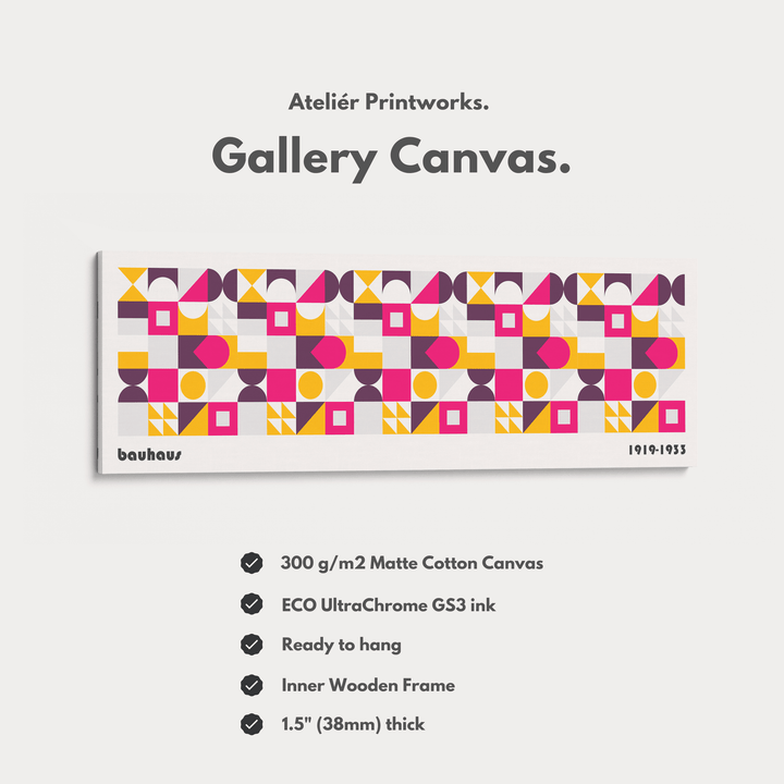 Panoramic Wall Art Canvas Bauhaus Large Framed - Atelier Printworks