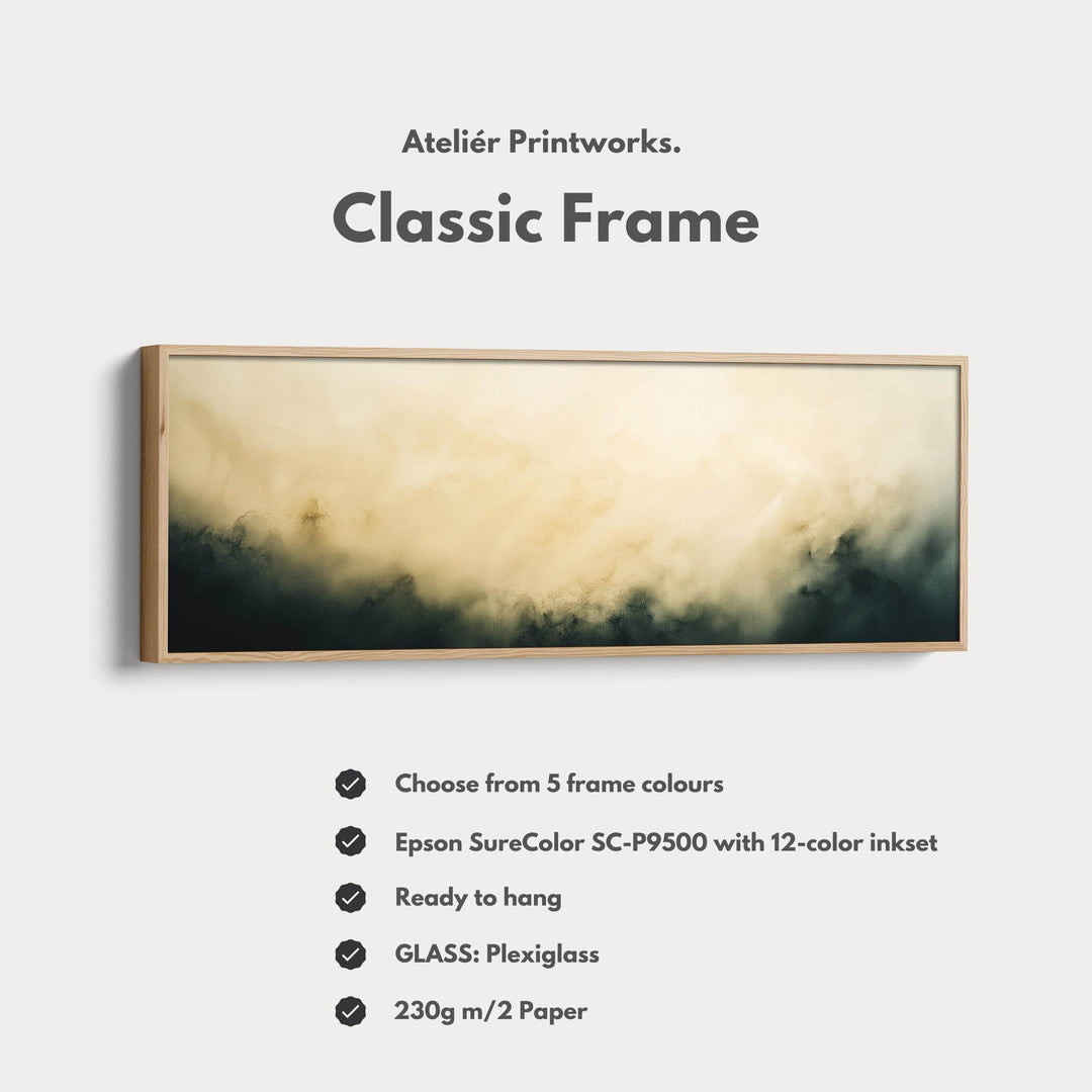 Abstract Beige Long Narrow Wall Art Horizontal Wall Decor - Atelier Printworks