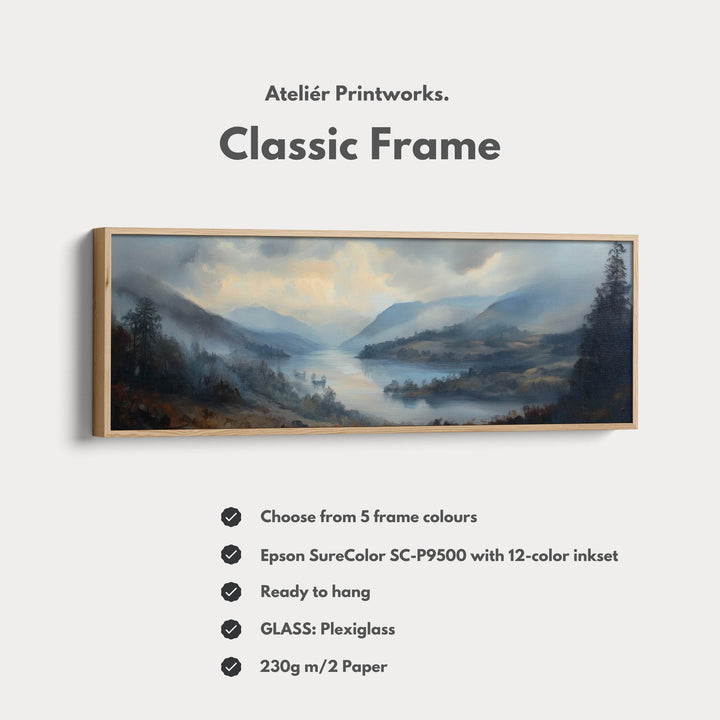 Vintage Mountain Wall Art Large Framed Picture - Atelier Printworks