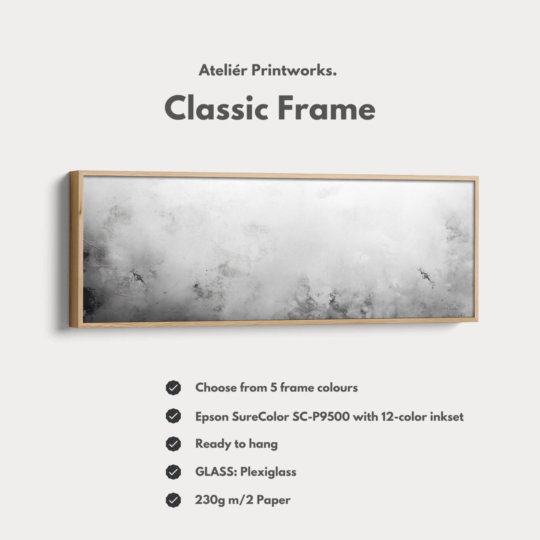 Black & White Framed Canvas Long Narrow Horizontal Wall Art - Atelier Printworks