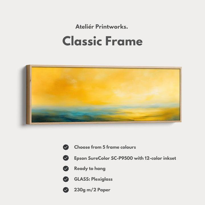 Abstract Yellow Long Narrow Horizontal Wall Art Canvas - Atelier Printworks