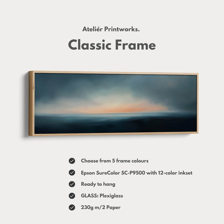 Above Bed Abstract Sunset Long Narrow Panoramic Canvas Wall Decor - Atelier Printworks