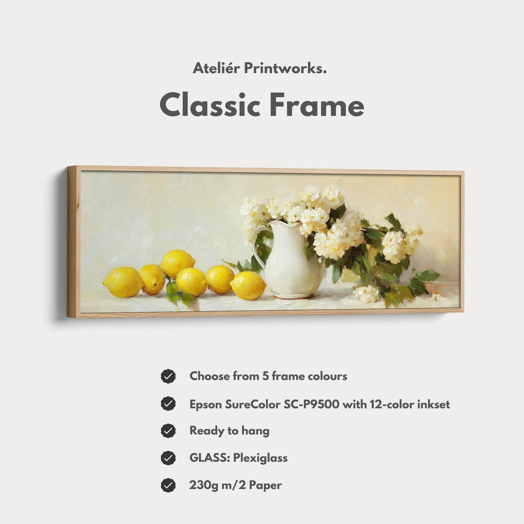 Kitchen Lemon Wall Decor Long Panoramic Canvas Wall Art - Atelier Printworks