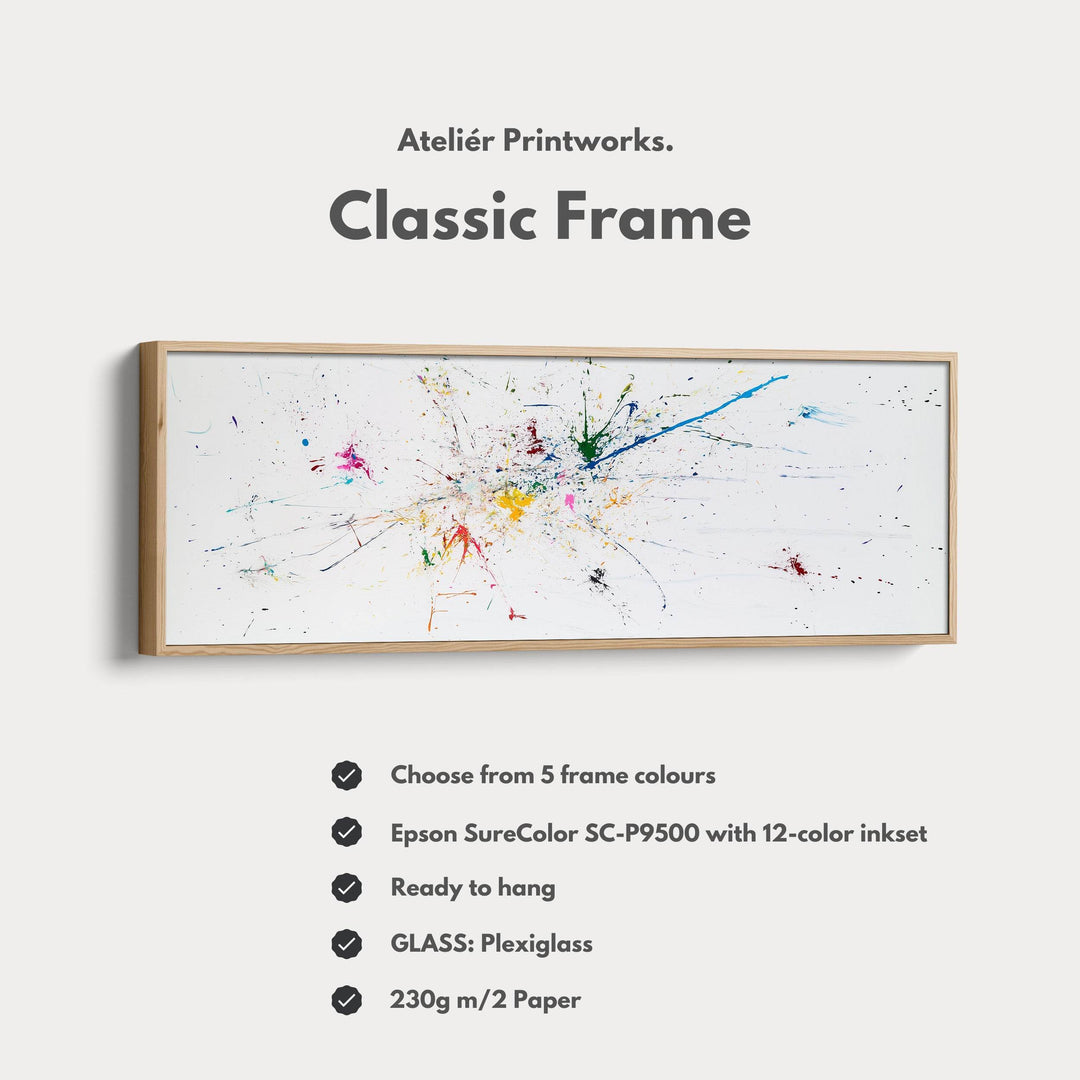 Abstract Splatter Above Bed Framed Canvas Wall Art - Atelier Printworks