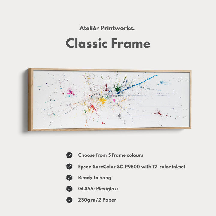 Abstract Splatter Above Bed Framed Canvas Wall Art - Atelier Printworks